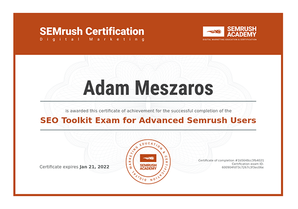 SEO Toolkit Exam for Advanced SEMrush Users