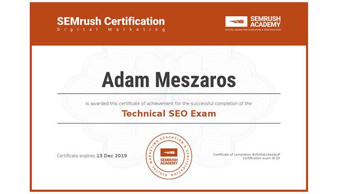 Megszerezte a Vírus Média a SEMrush SEO akkreditációt